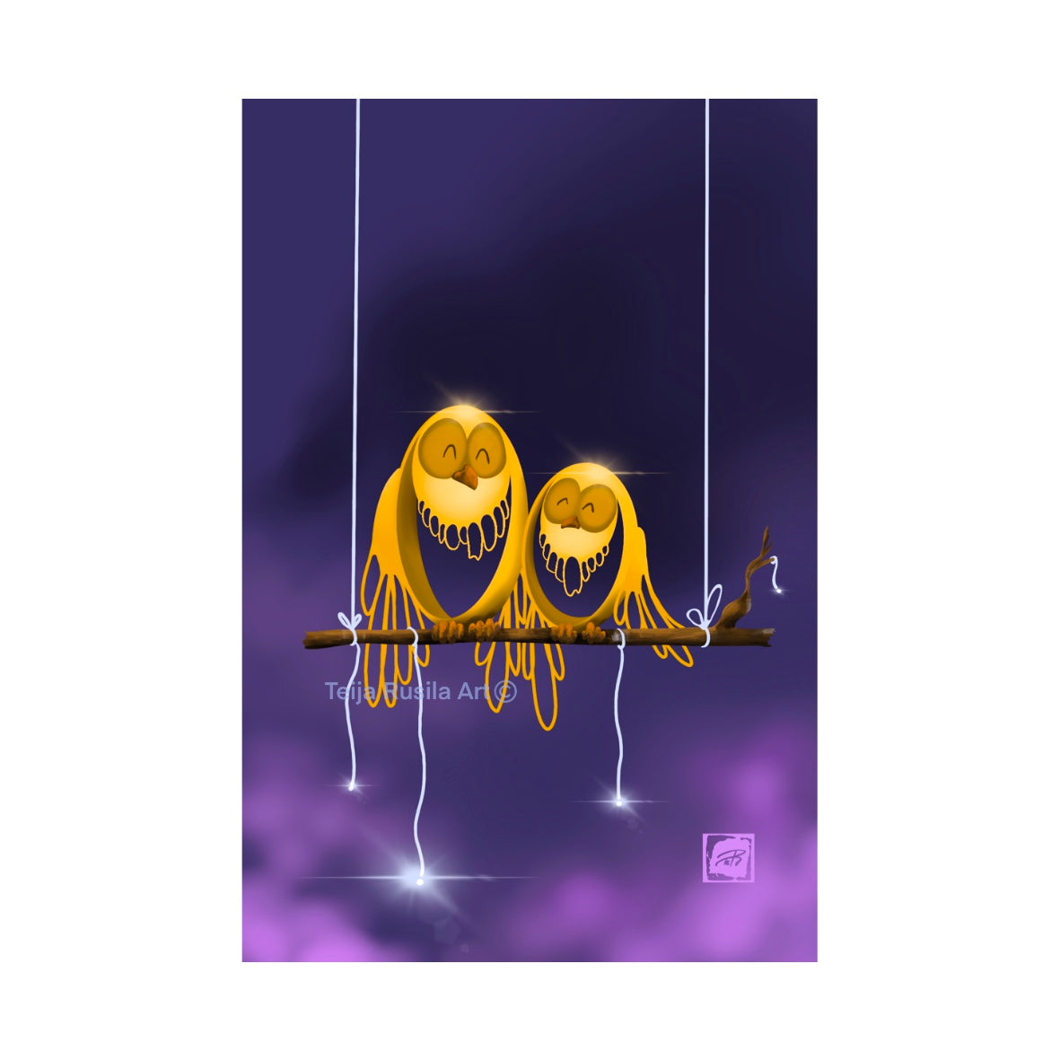 Teija Rusila Art | Sormuspöllöt postikortti