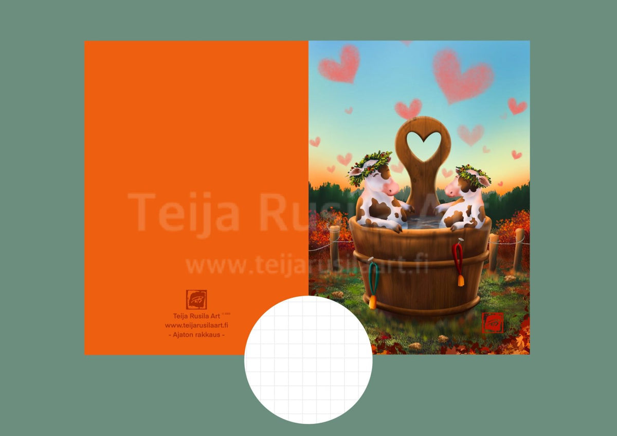 Teija Rusila Art | Lehmä vihko | A5 | Ajaton rakkaus