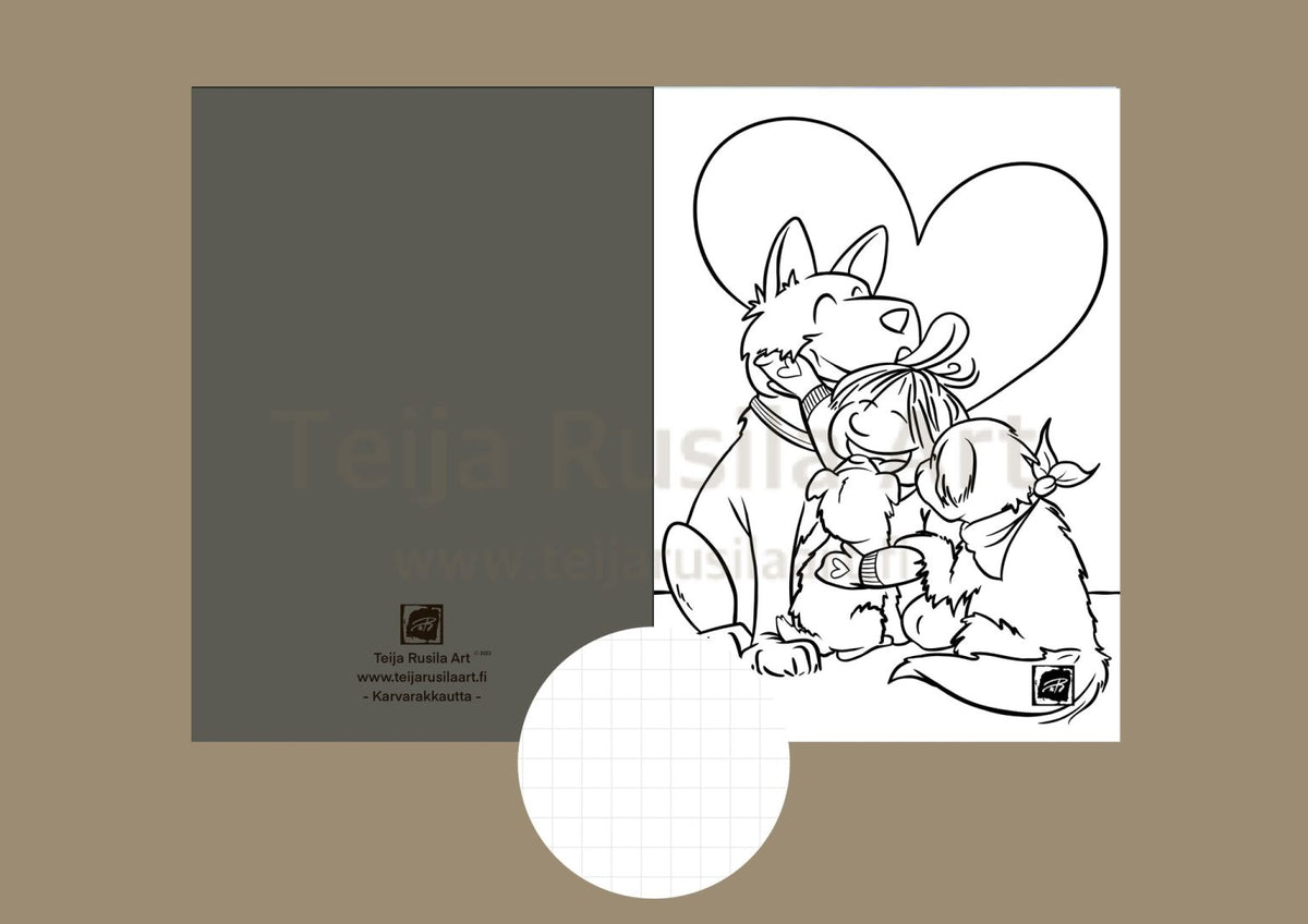 Teija Rusila Art | Koiravihko | A5 vihko | Karvarakkautta