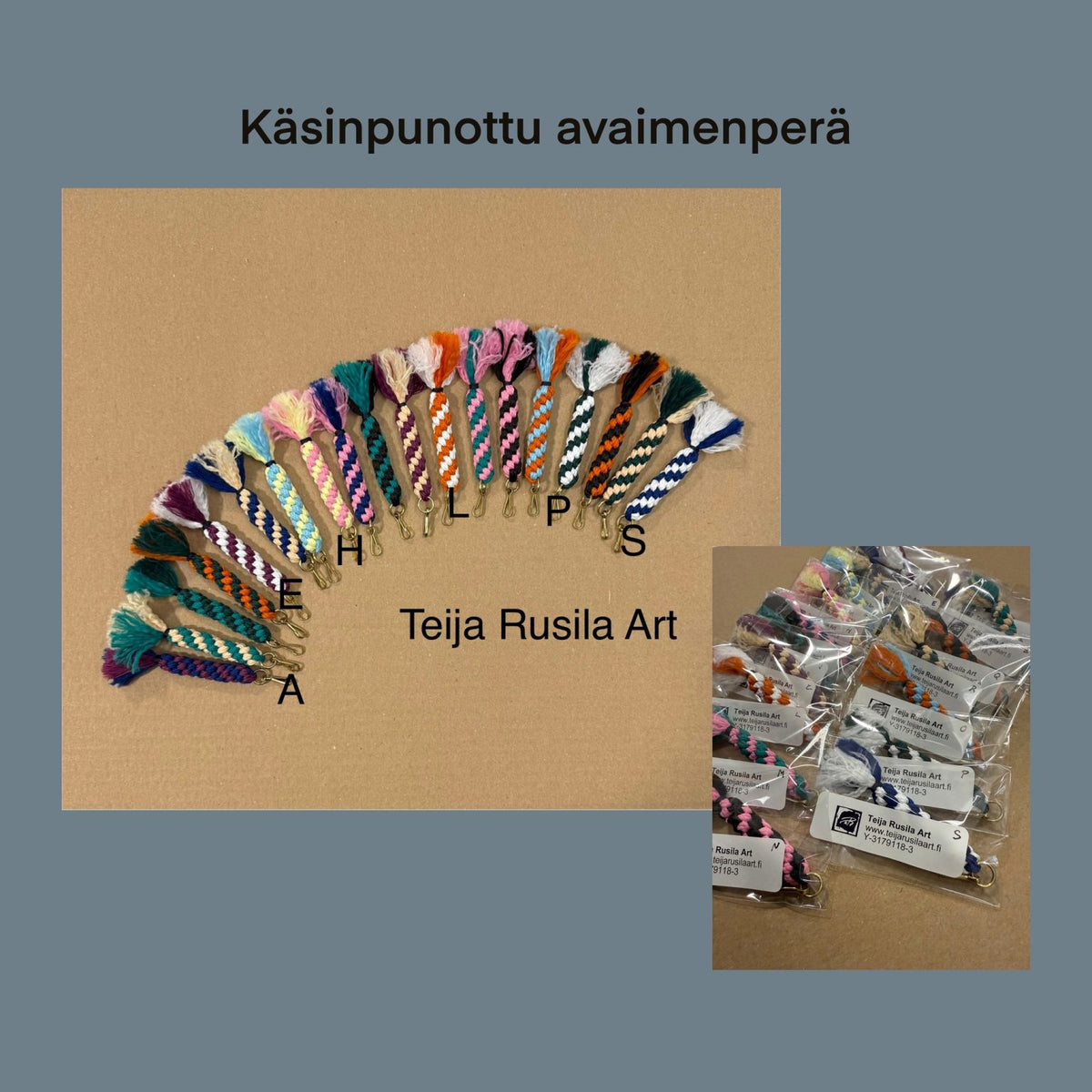 Teija Rusila Art | Punottu avaimenperä | A-S