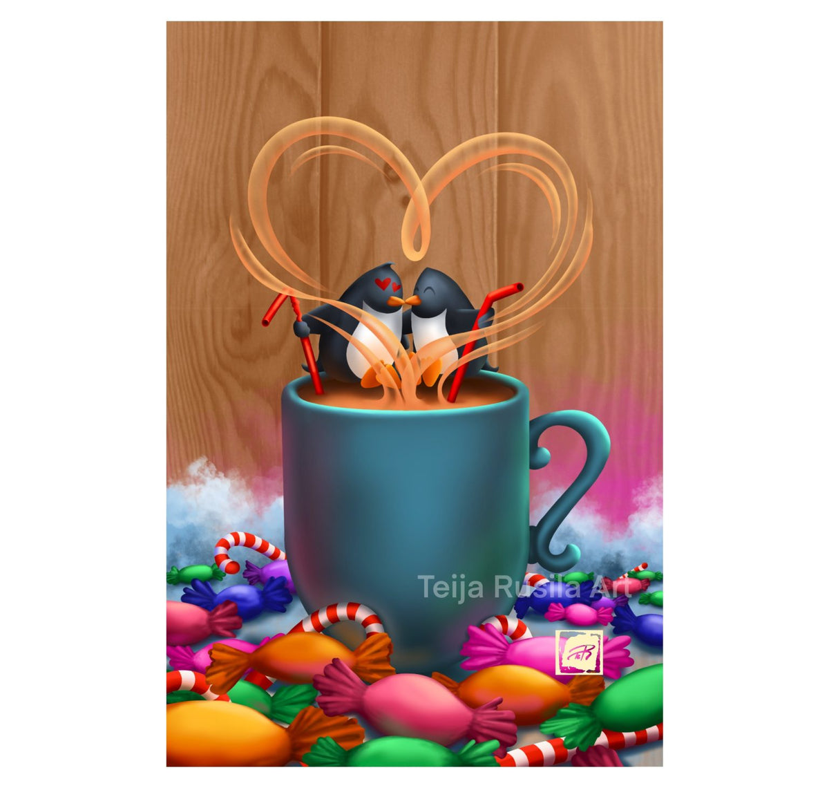 Teija Rusila Art | Be my hot cacao - postikortti