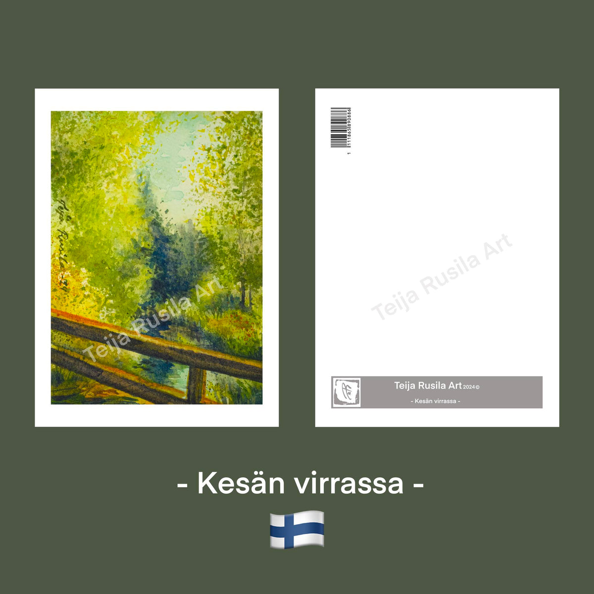 Teija Rusila Art | Kesän virrassa - postikortti