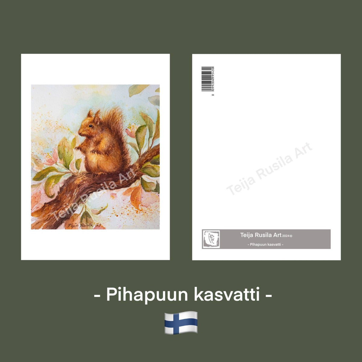 Teija Rusila Art | Pihapuun kasvatti - postikortti