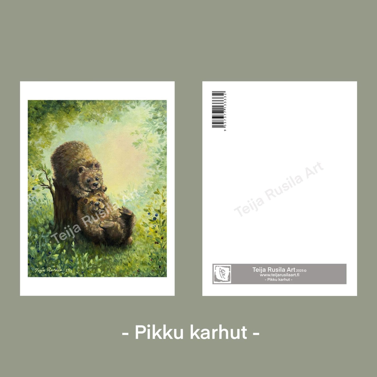 Teija Rusila Art | Pikku karhut - postikortti
