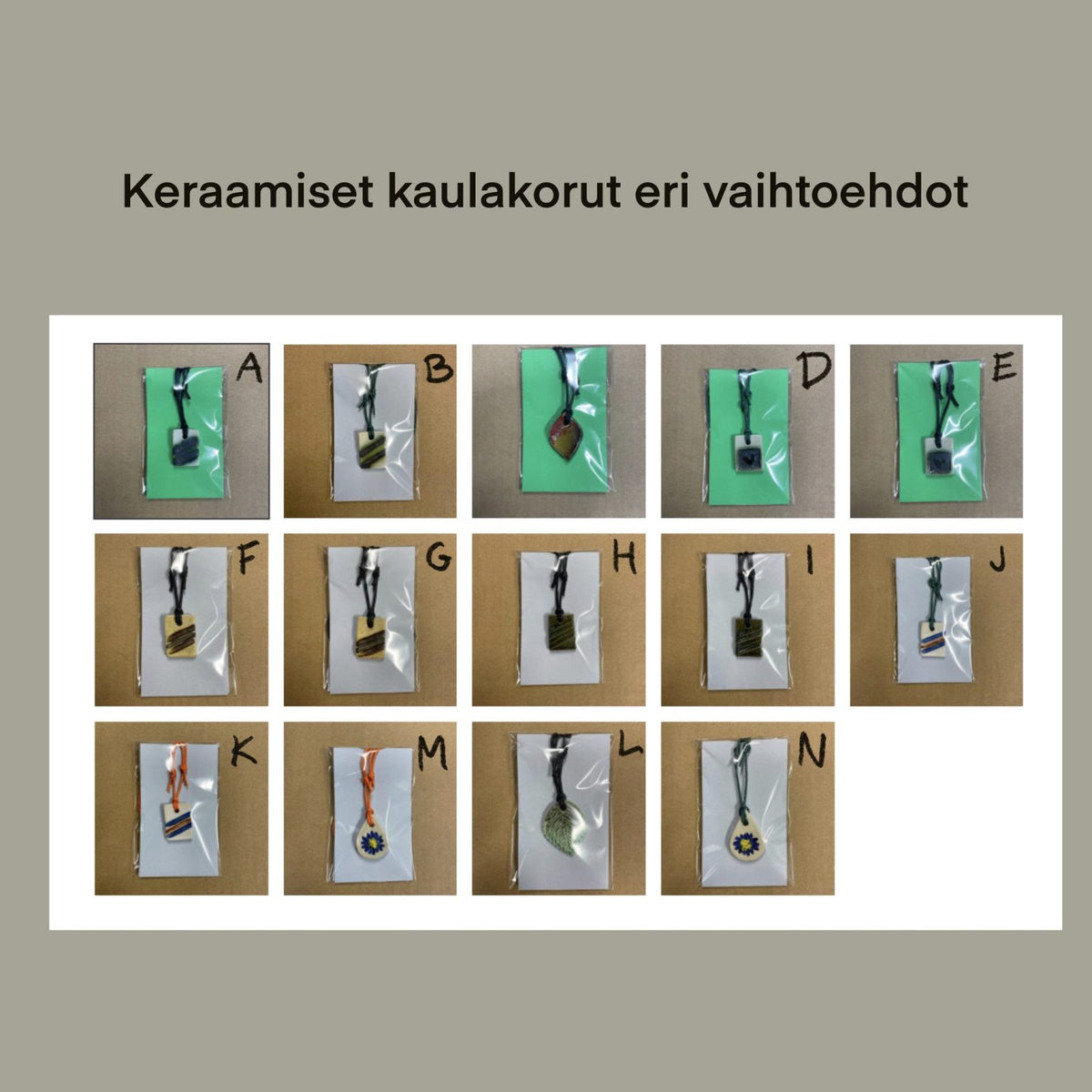 Teija Rusila Art | Keraamiset kaulakorut (A-B) (D-N)