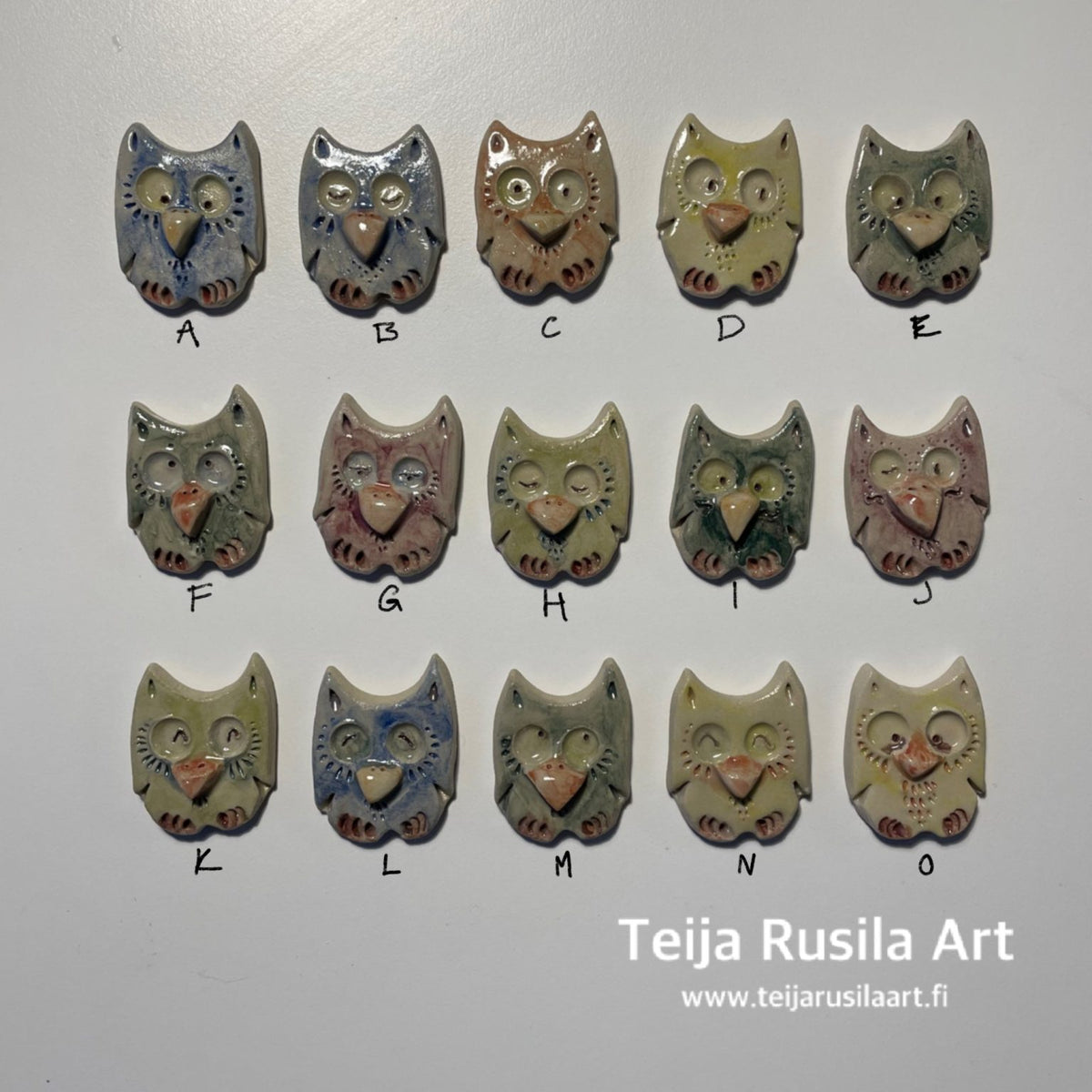 Teija Rusila Art | Pöllöklubi magneetit 2