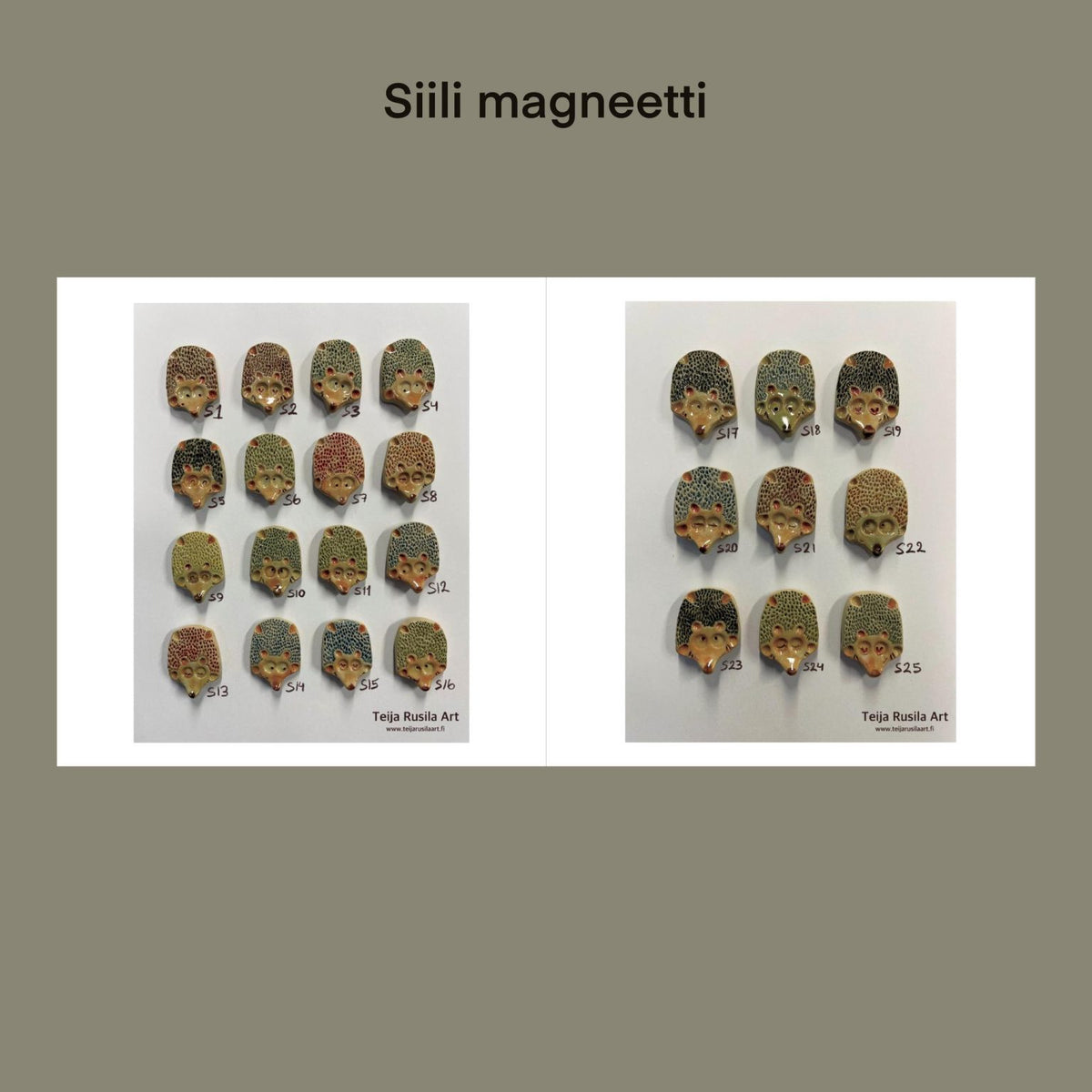 Teija Rusila Art | Siili magneetti | Lylleröt