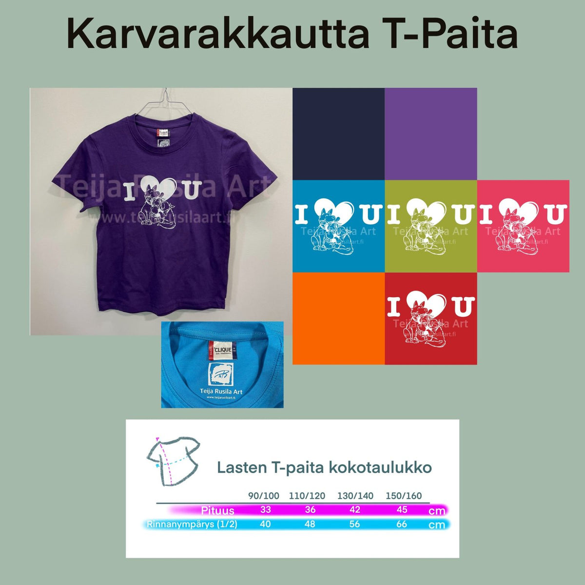 Teija Rusila Art | Lasten t-paita | Karvarakkautta