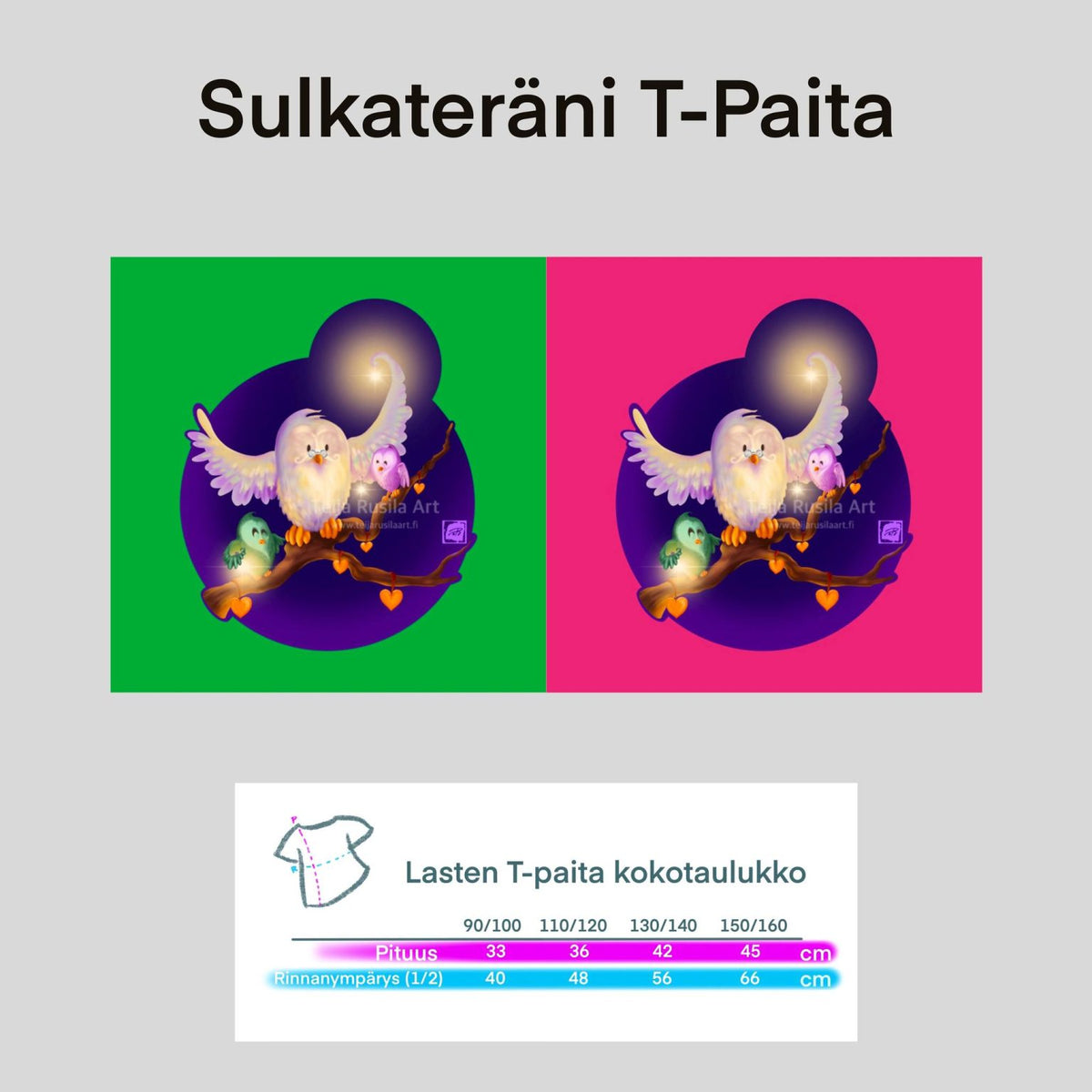 Teija Rusila Art | Lasten t-paita | Sulkateräni