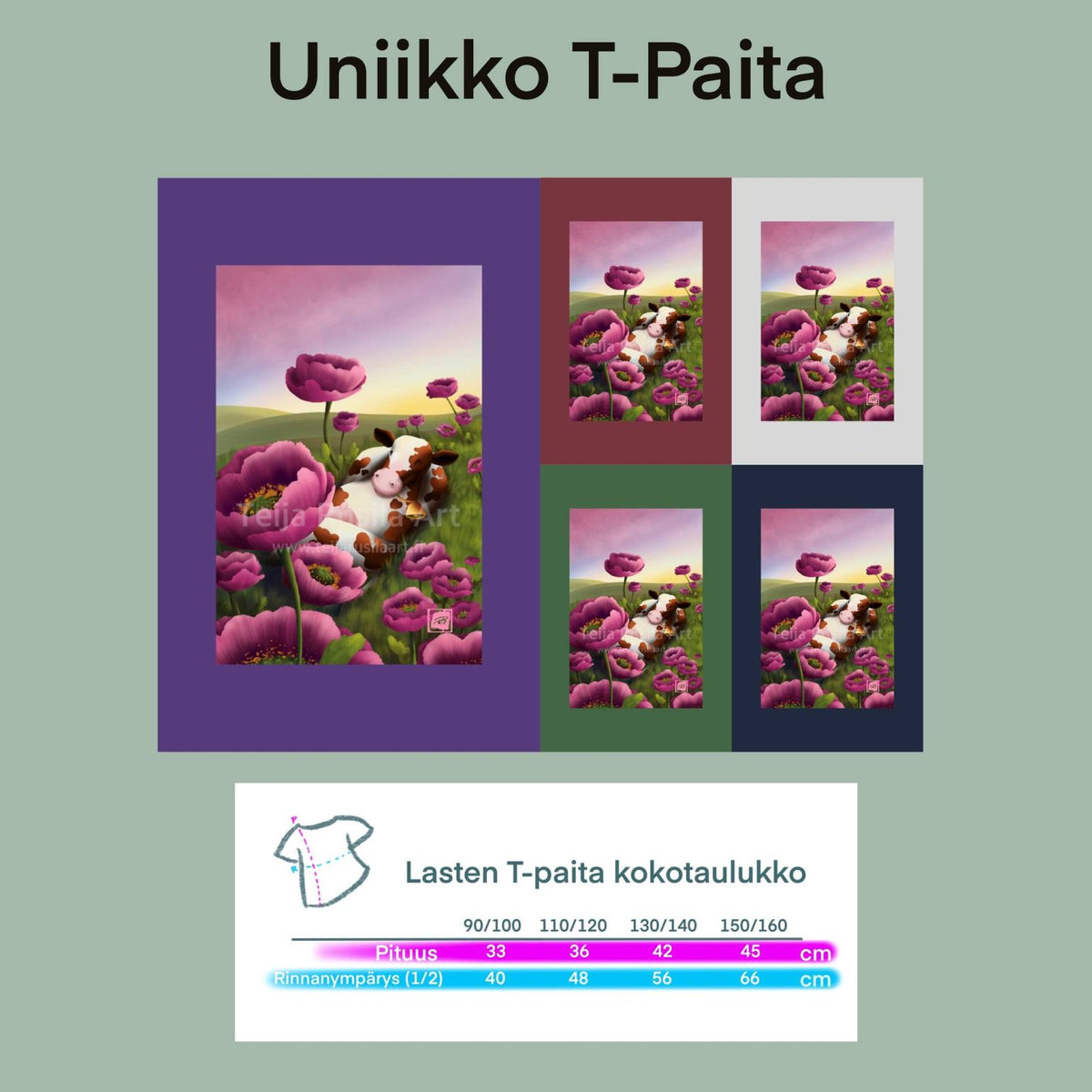 Teija Rusila Art | Lasten t-paita | Uniikko
